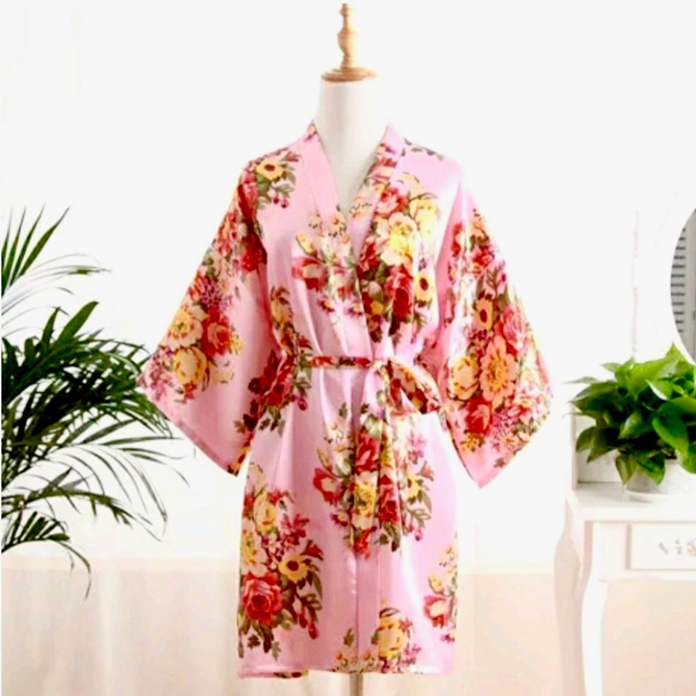 Botanical Satin Robe - NWT